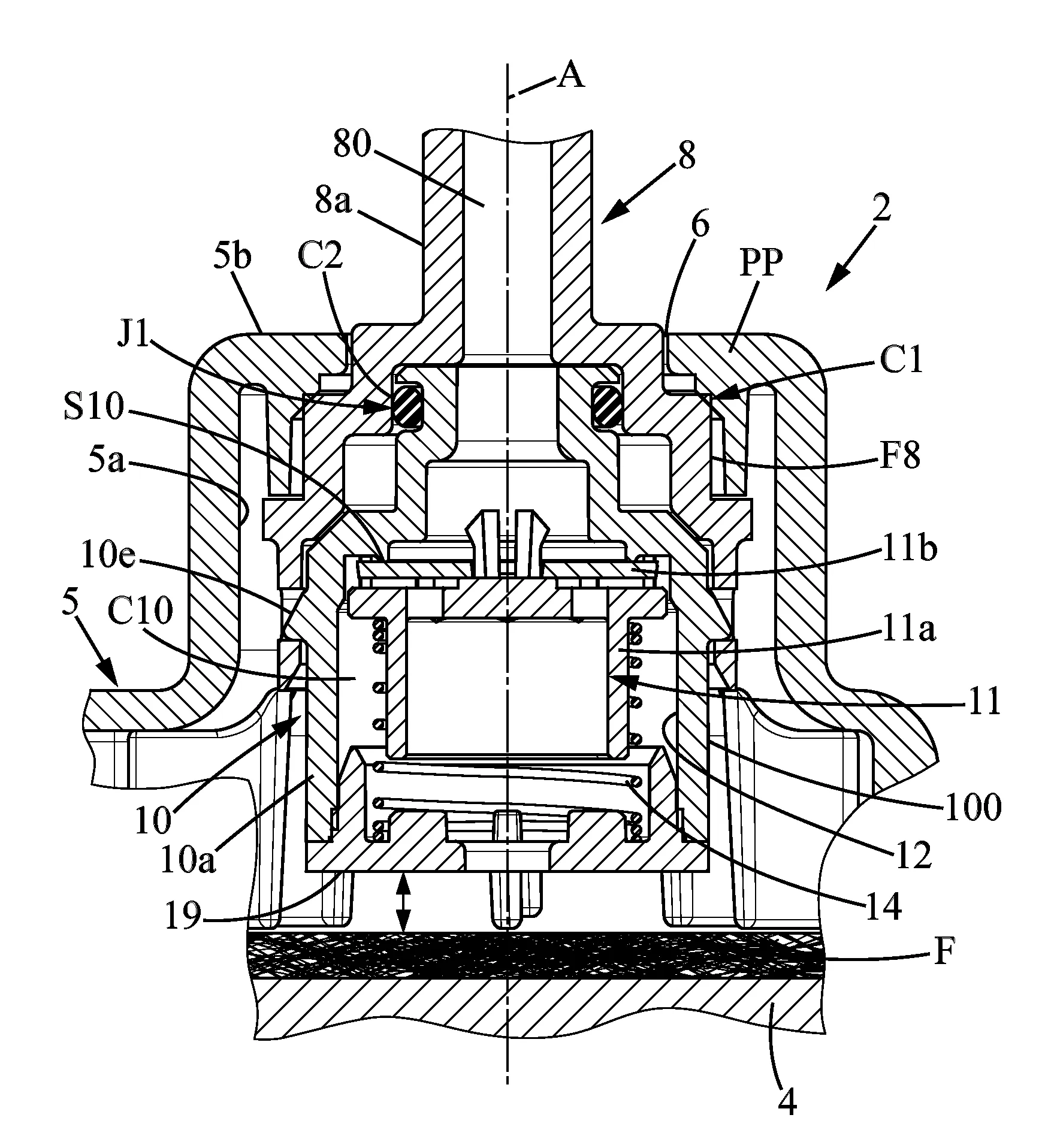 Dispositif de regulation de pression et son procede d'assemblage, pour un absorbeur de vapeurs de carburant