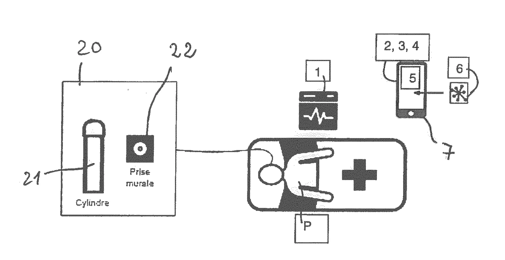Systeme d'aide a l'administration d'oxygene a un patient traite par oxygenotherapie
