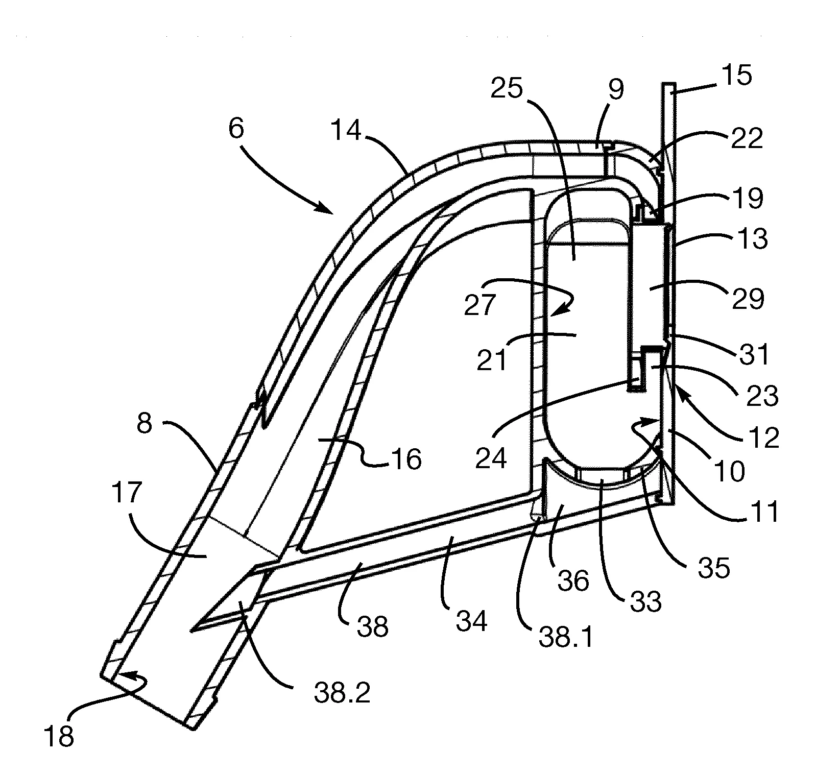 Tete de defroissage comprenant une chambre interne pourvue de canaux d'expulsion de vapeur