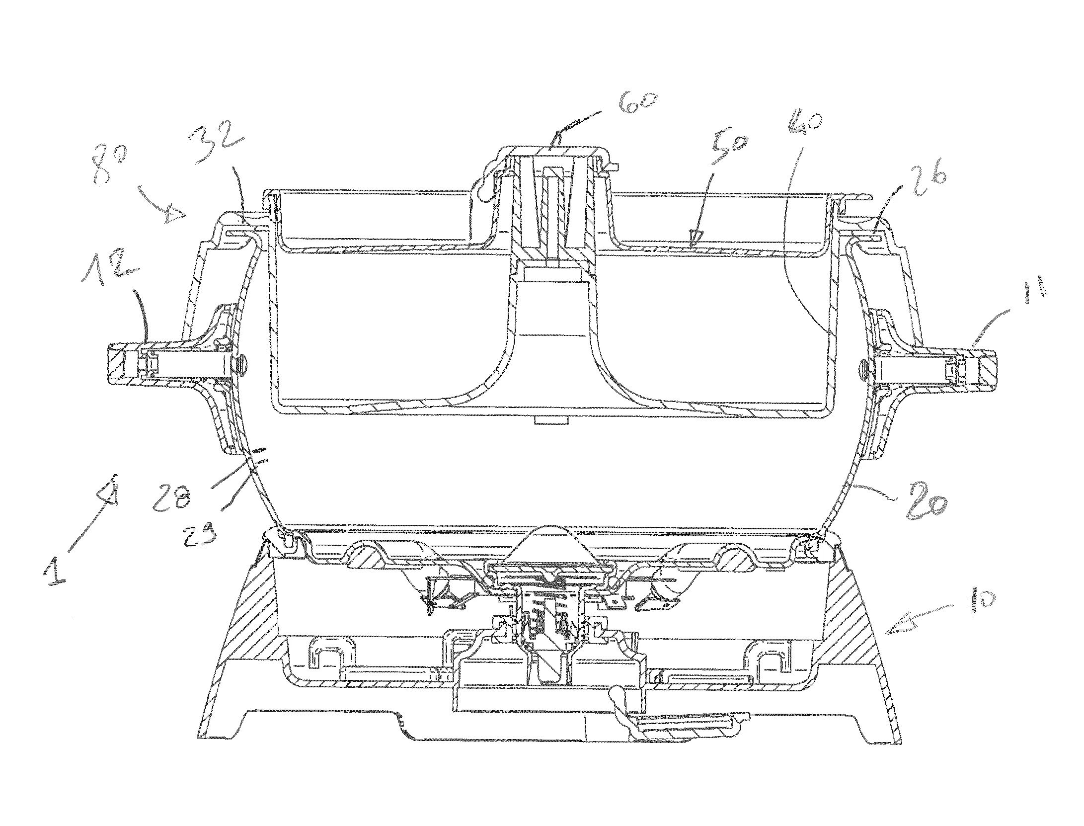 Appareil electrique de cuisson comportant un support de vidange avec configuration de rangement