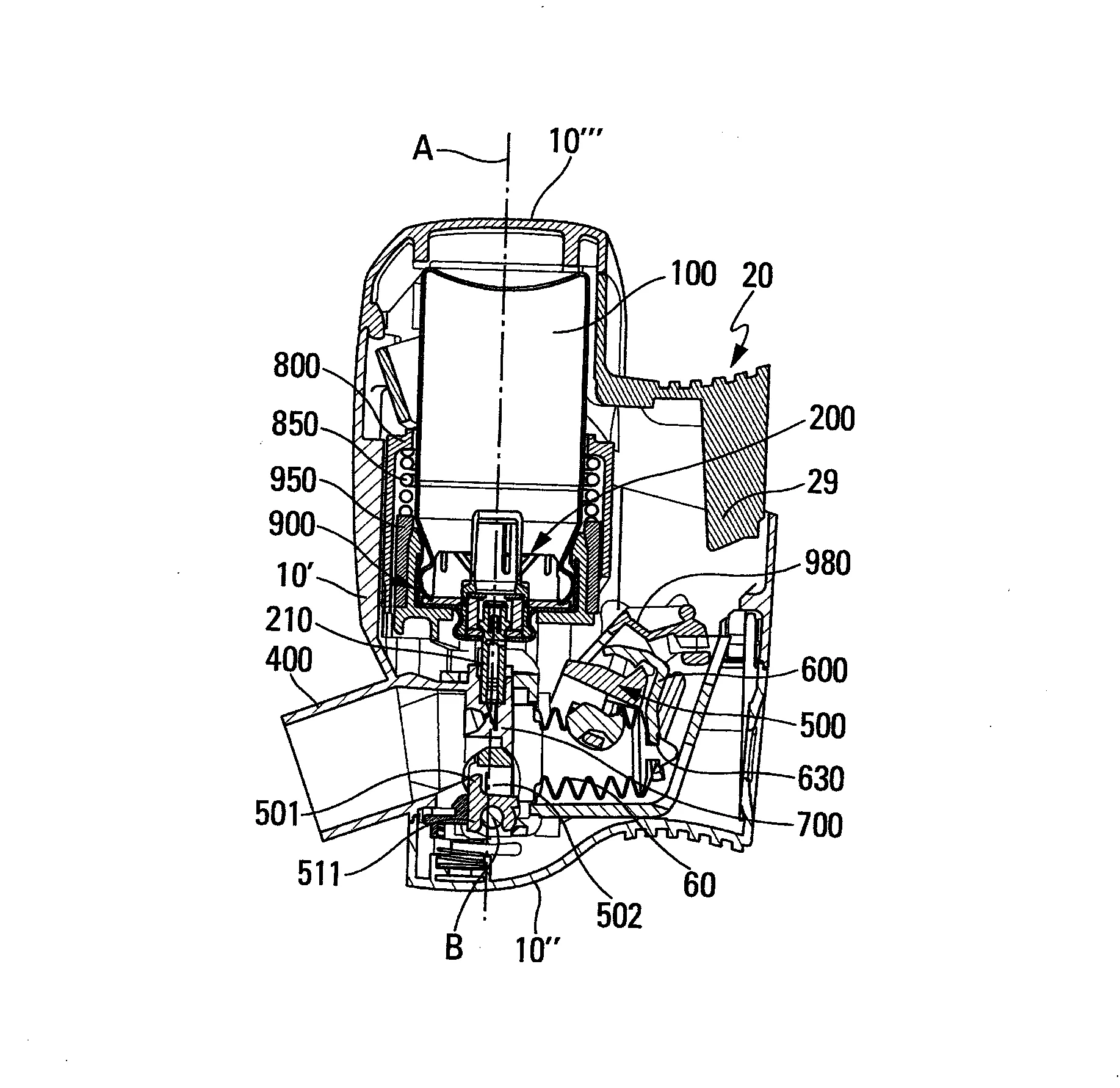 Dispositif de distribution de produit fluide synchronise avec l'inhalation.
