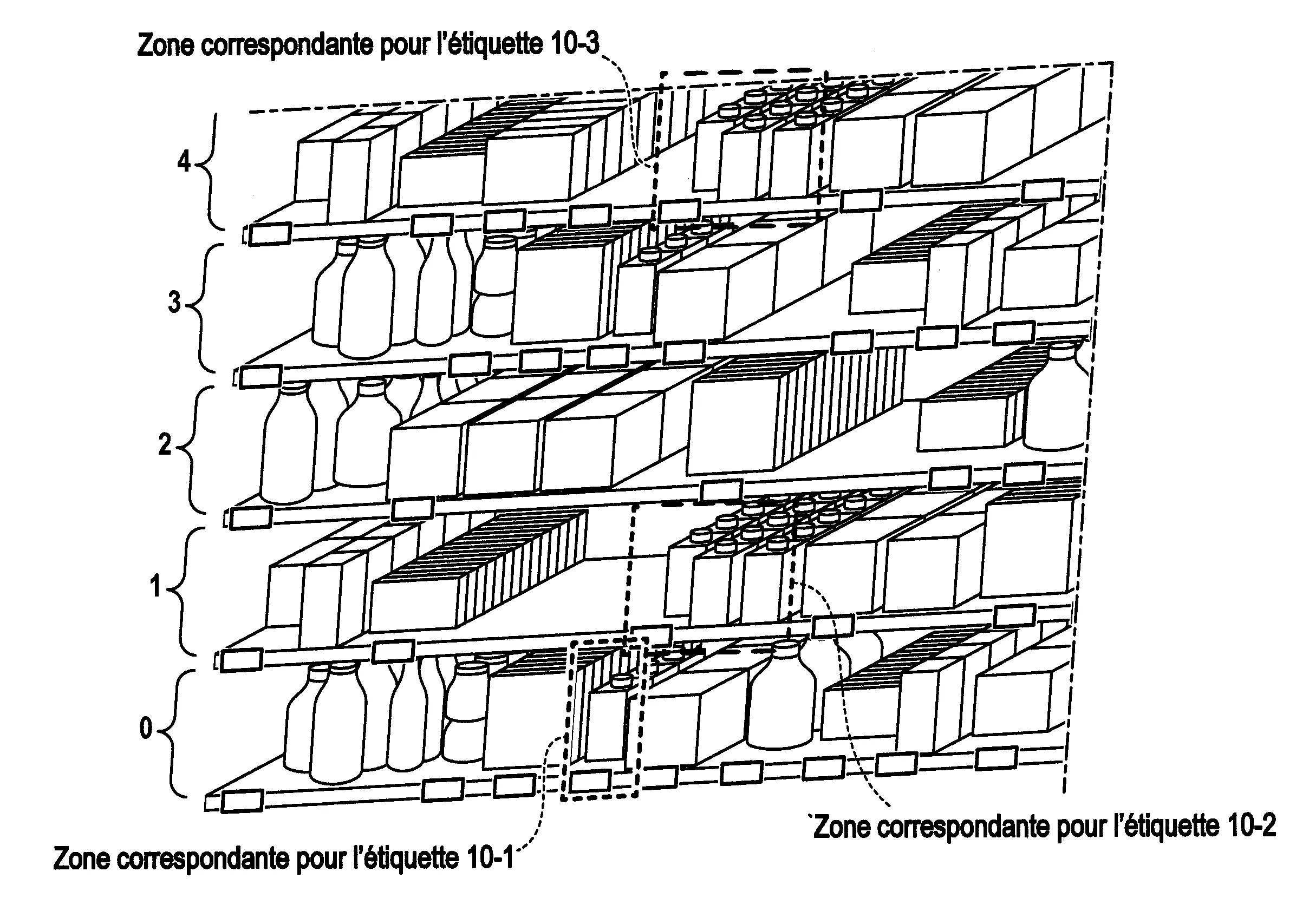 Procede pour initialiser ou mettre a jour une base de donnees de realogramme pour un lineaire, en utilisant des signaux optiques emis par des etiquettes electroniques de gondole