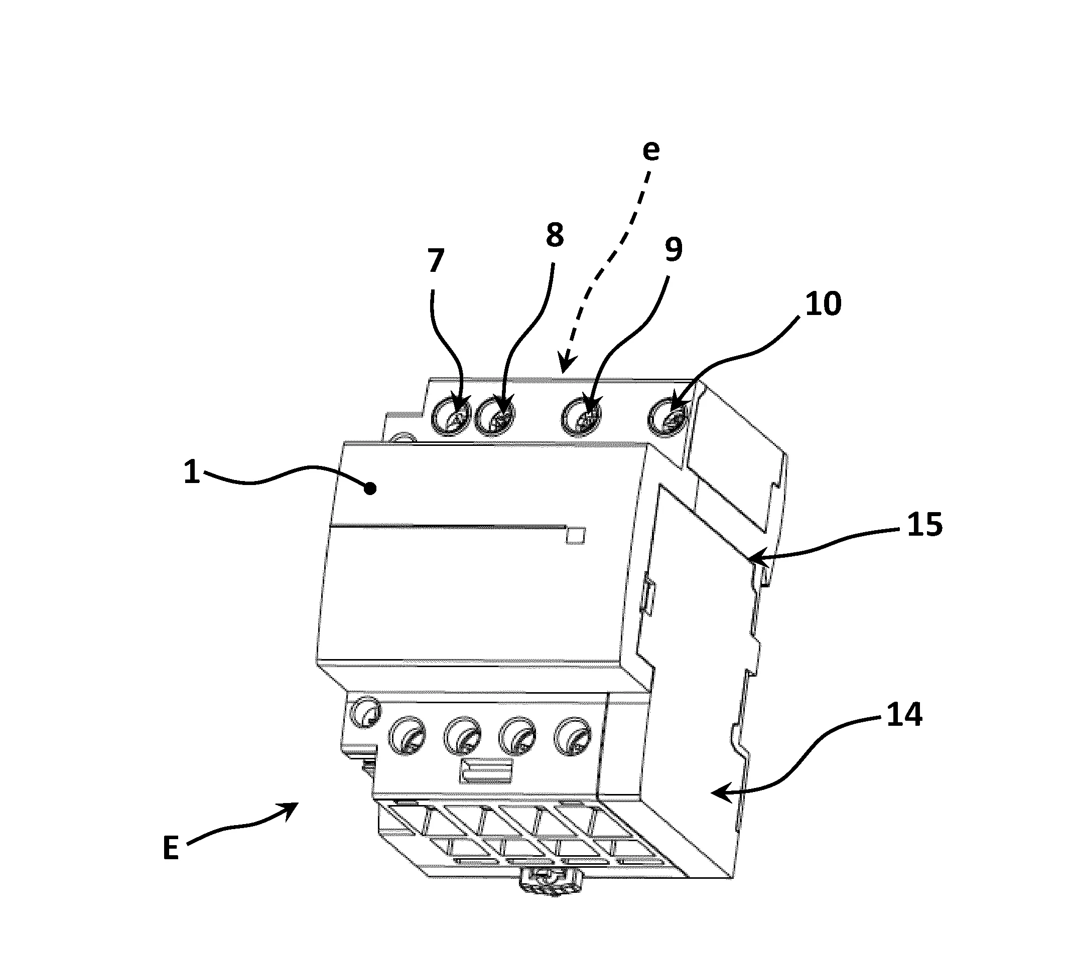 Ensemble comportant un appareil electrique modulaire et un auxiliaire modulaire apte a etre associe audit appareil sur un rail de montage
