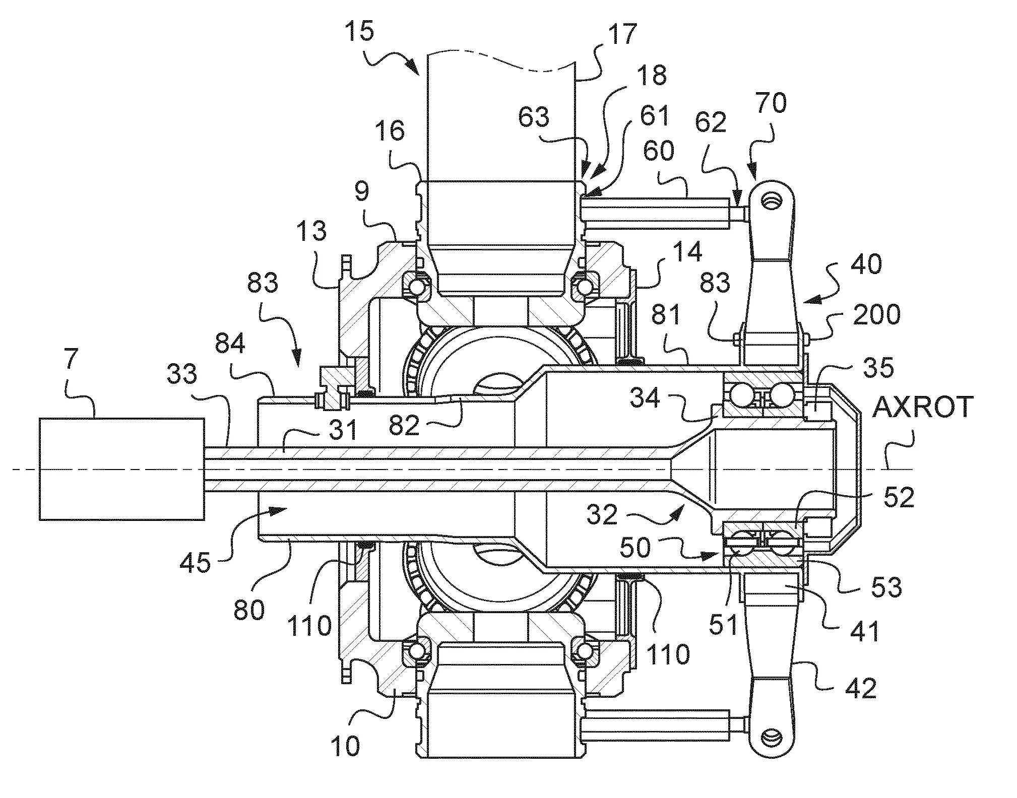 Rotor a pas collectif variable et aeronef