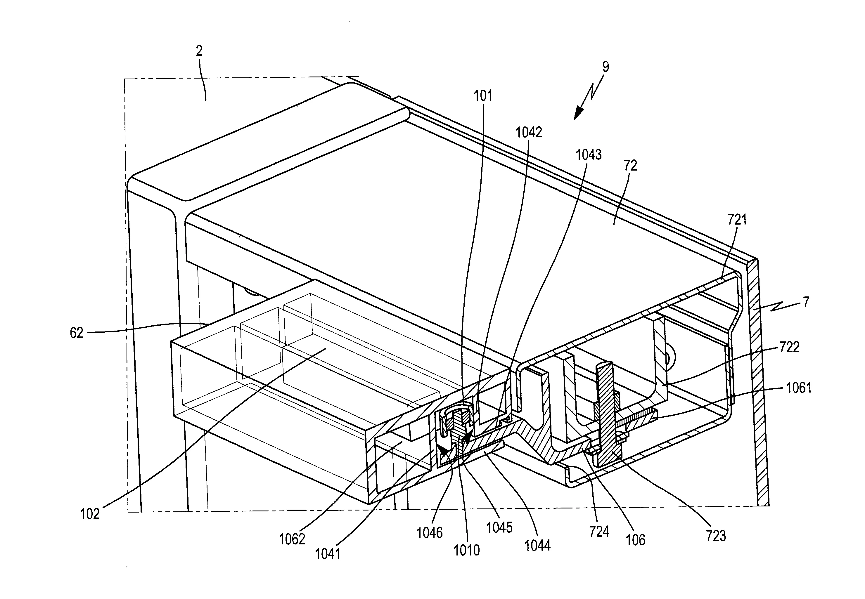 Module de porte paliere avec un systeme de guidage haut