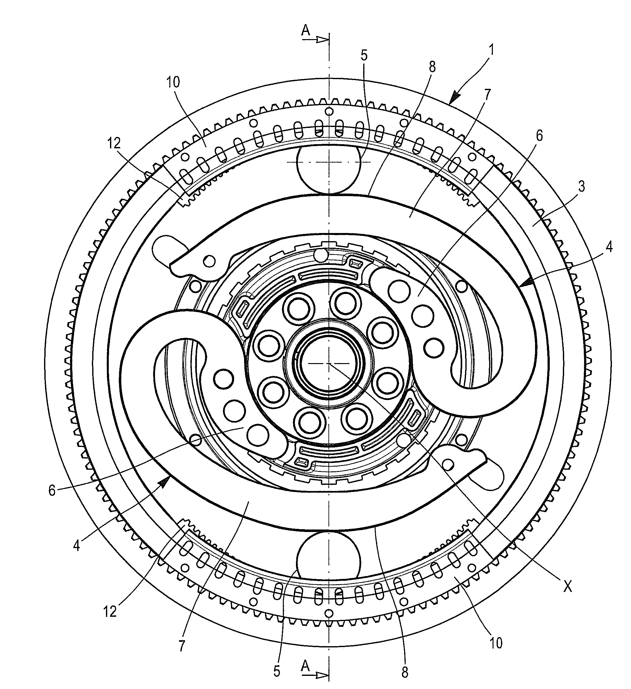 Amortisseur de torsion a moyens de phasage