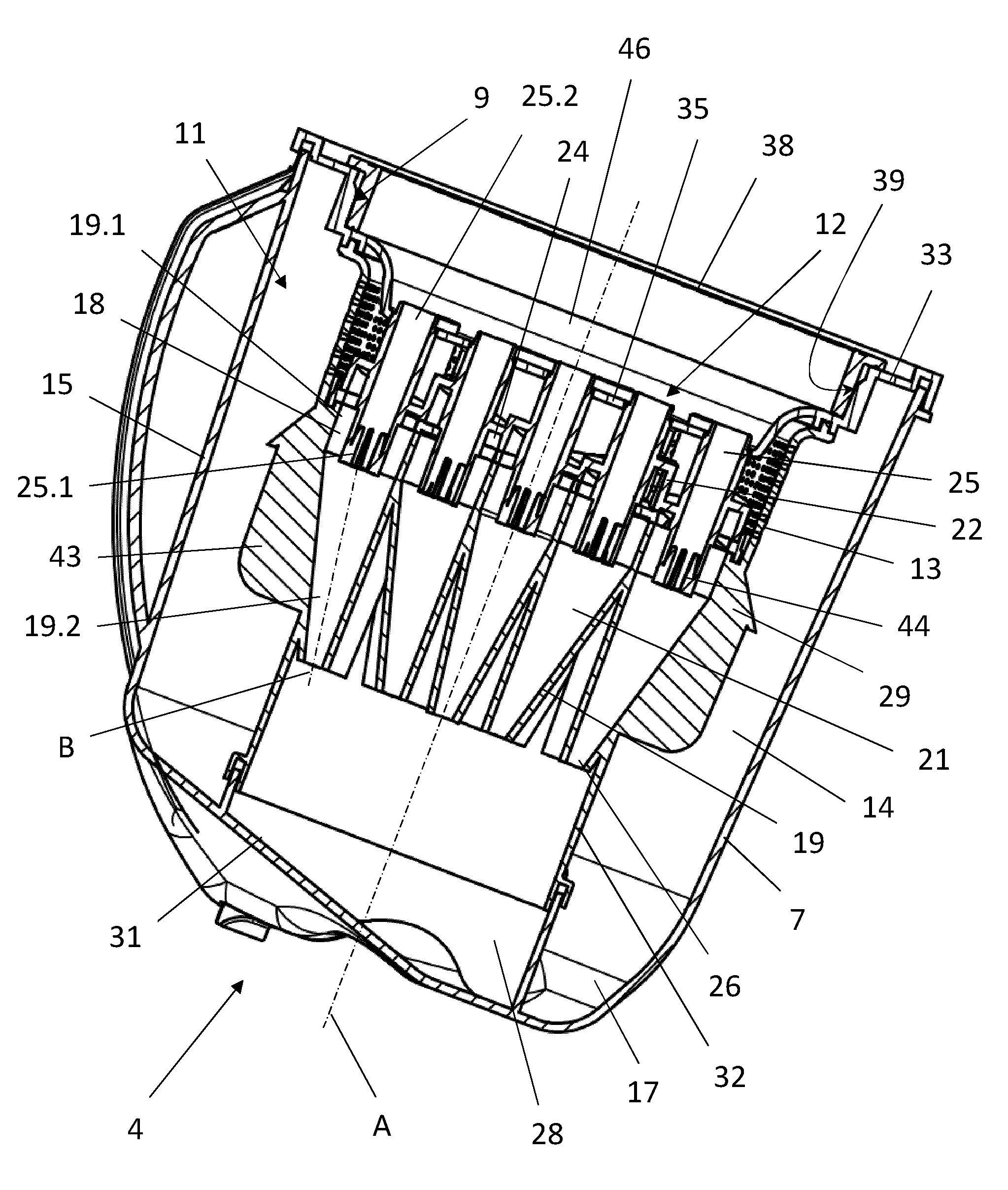 Dispositif de separation cyclonique pour aspirateur domestique