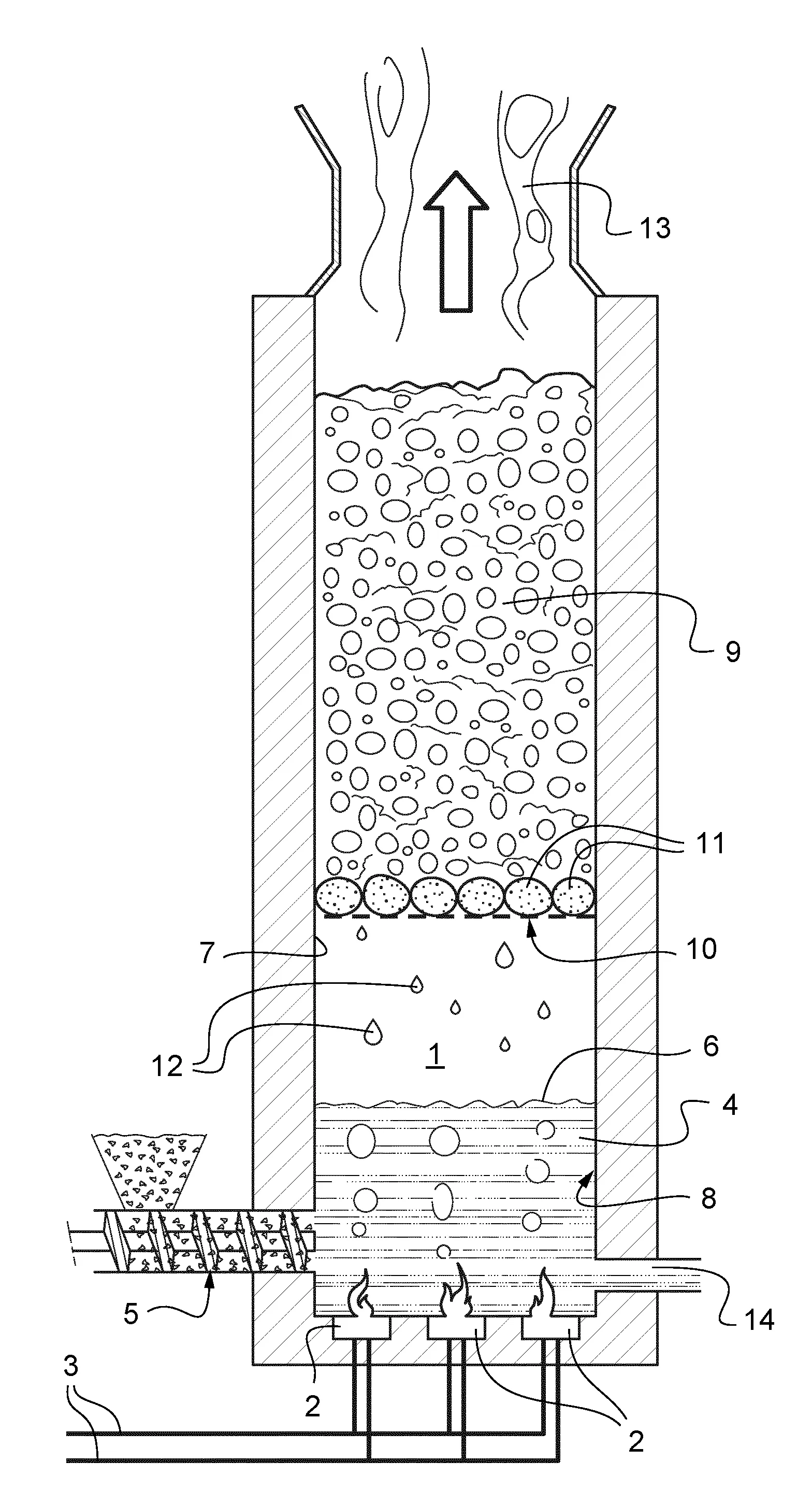 Four a bruleur immerge