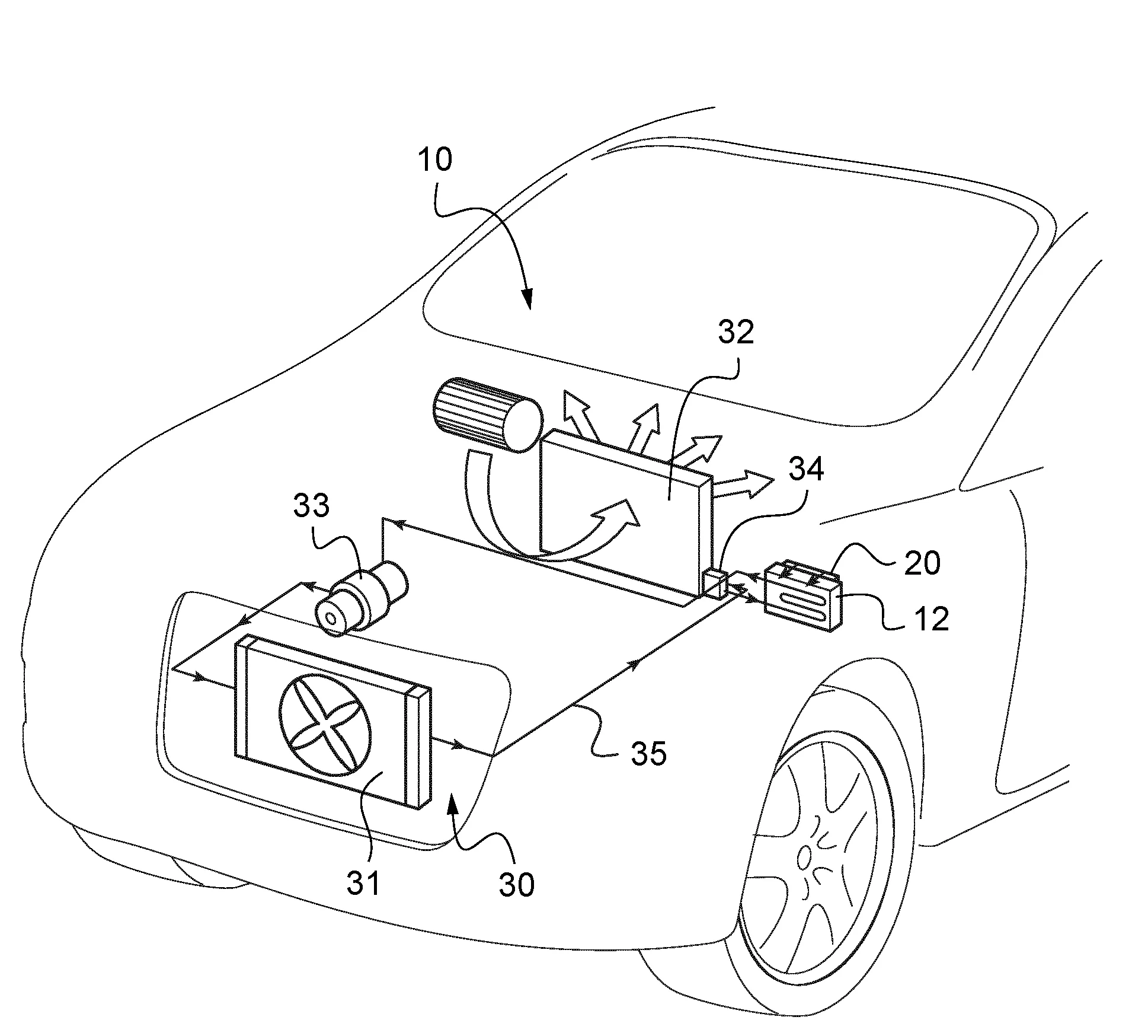 Systeme de refroidissement d'un calculateur d'un vehicule automobile utilisant le fluide frigorigene du dispositif de climatisation du vehicule
