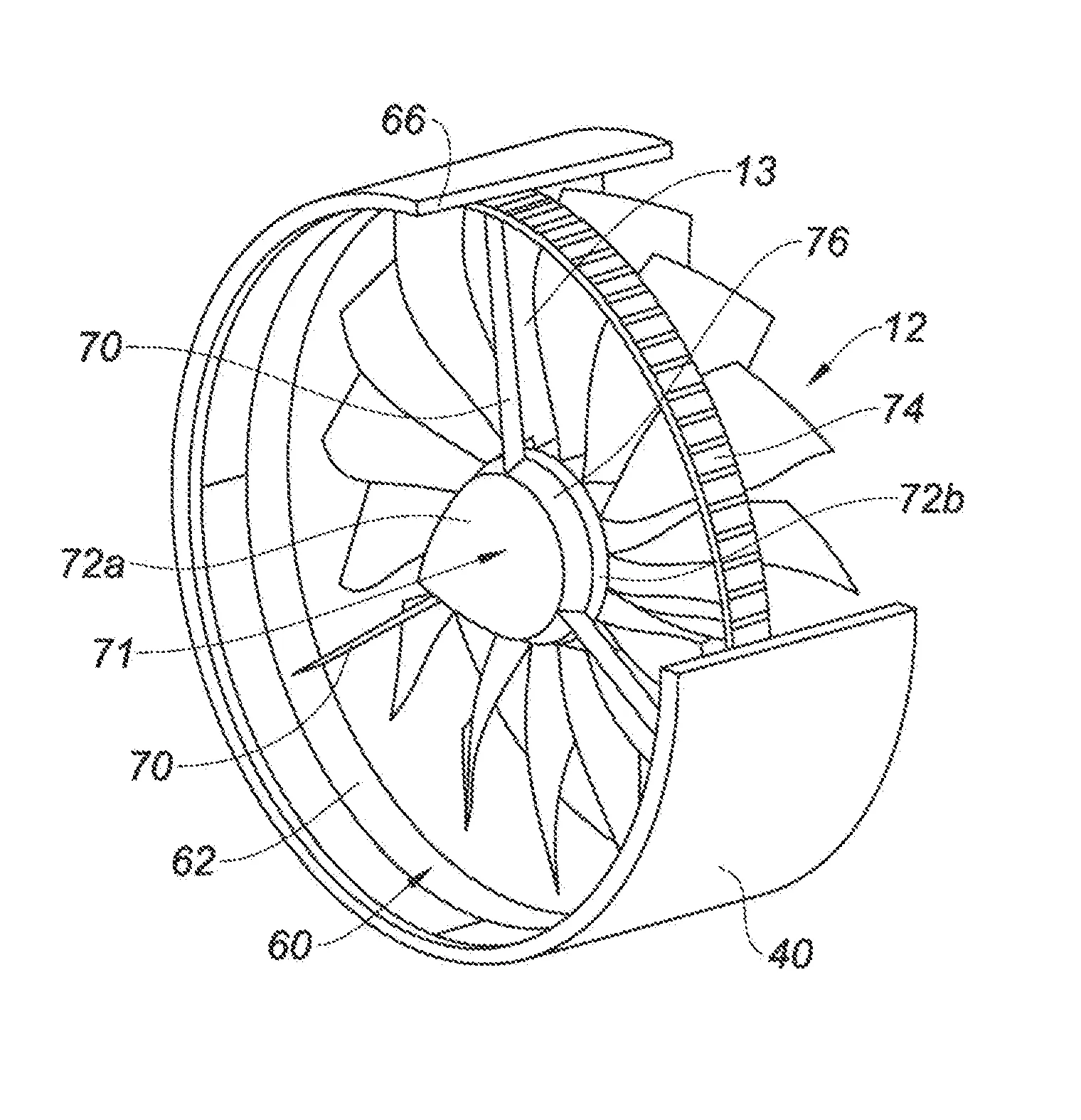 Turbomachine a machine electrique comportant un anneau de rotor accole a la soufflante