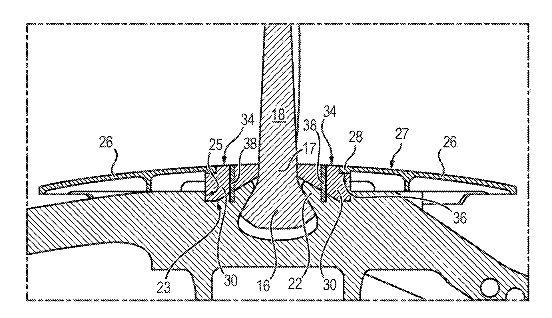 Aube comprenant une structure en materiau composite et une piece de raidissement metallique
