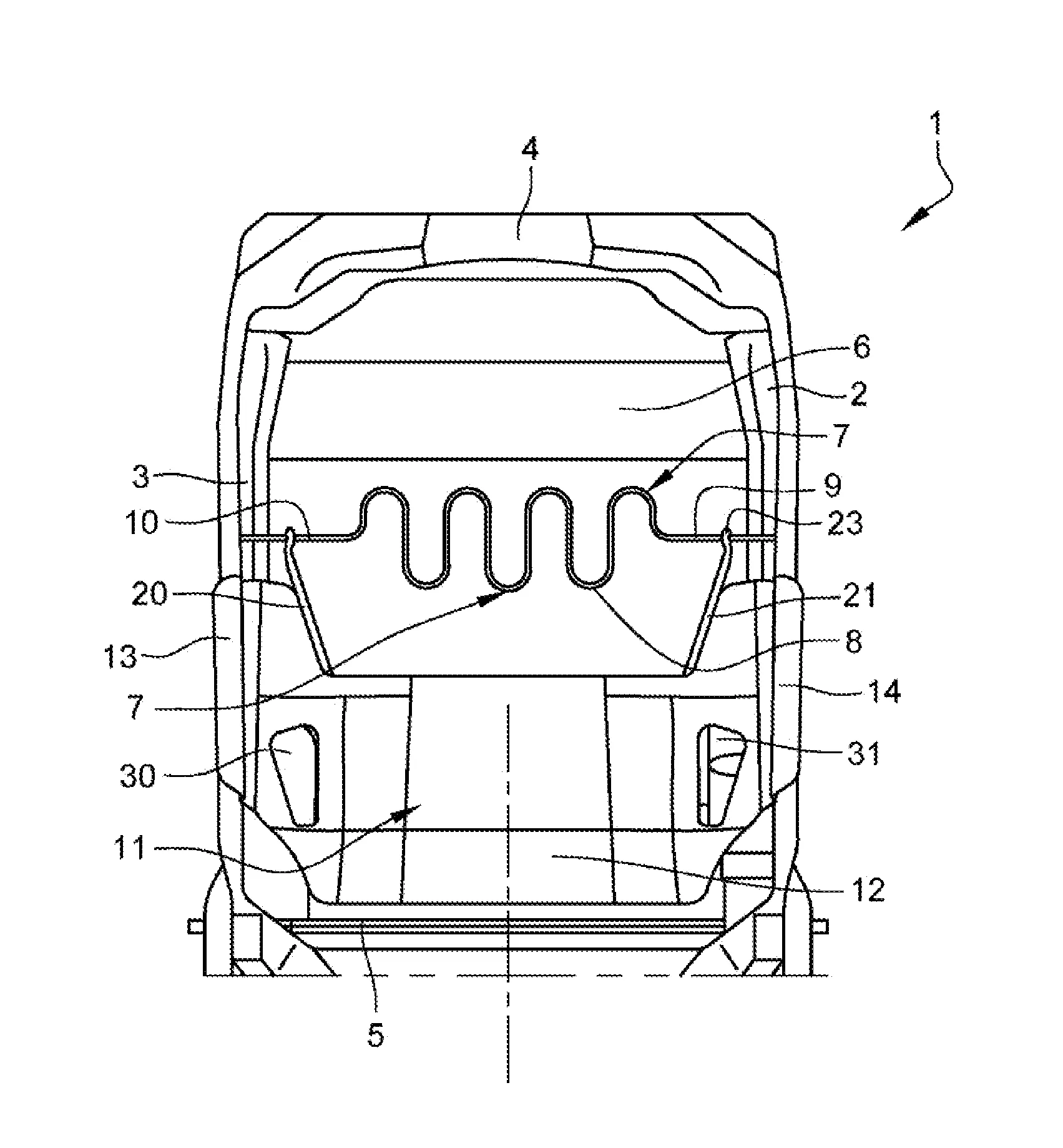 Structure de dossier d'un siege de vehicule integrant une fonction pneumatique