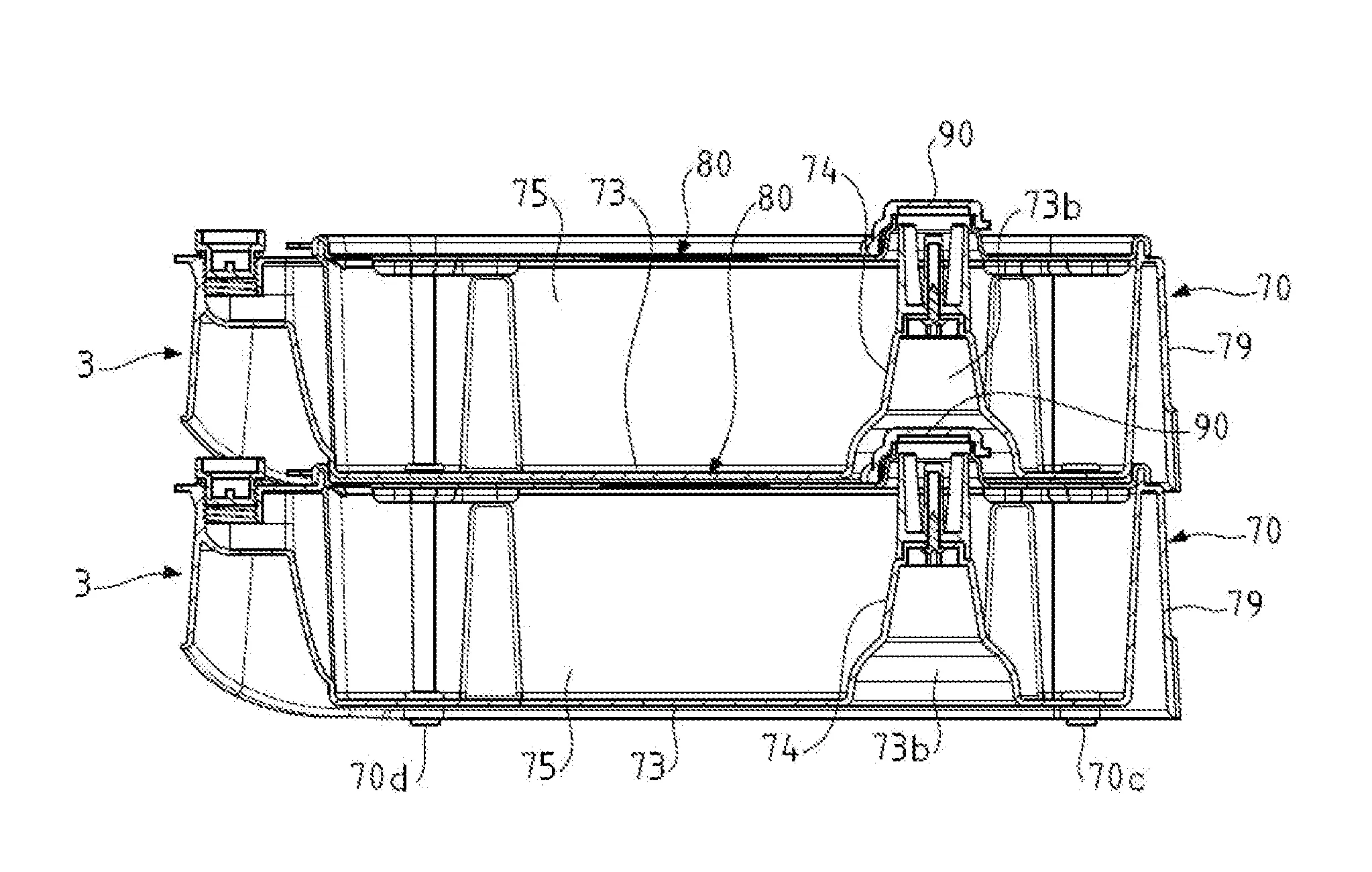 Socle de vidange empilable pour appareil electrique de cuisson