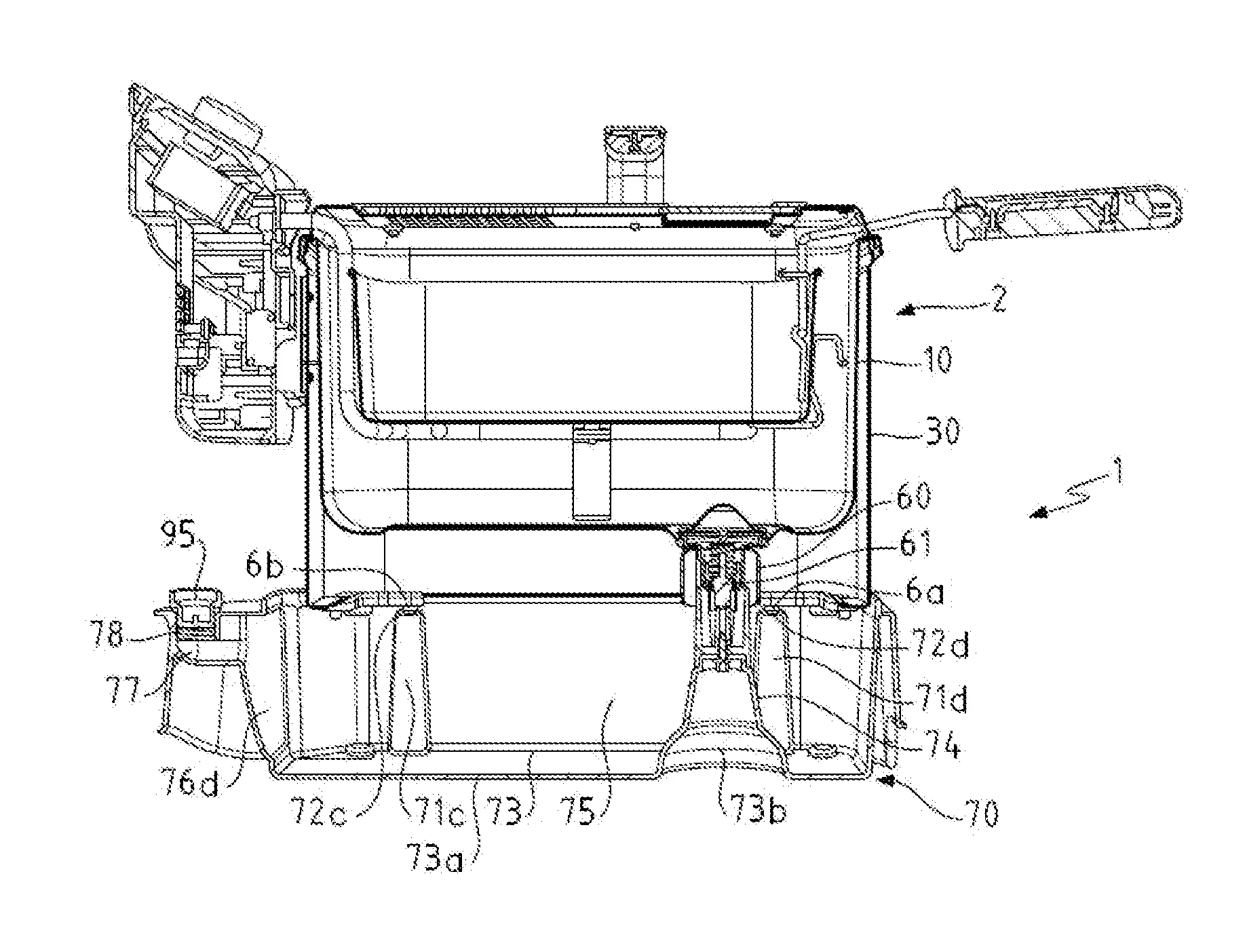 Ensemble de cuisson comprenant un appareil electrique de cuisson et un receptacle de vidange
