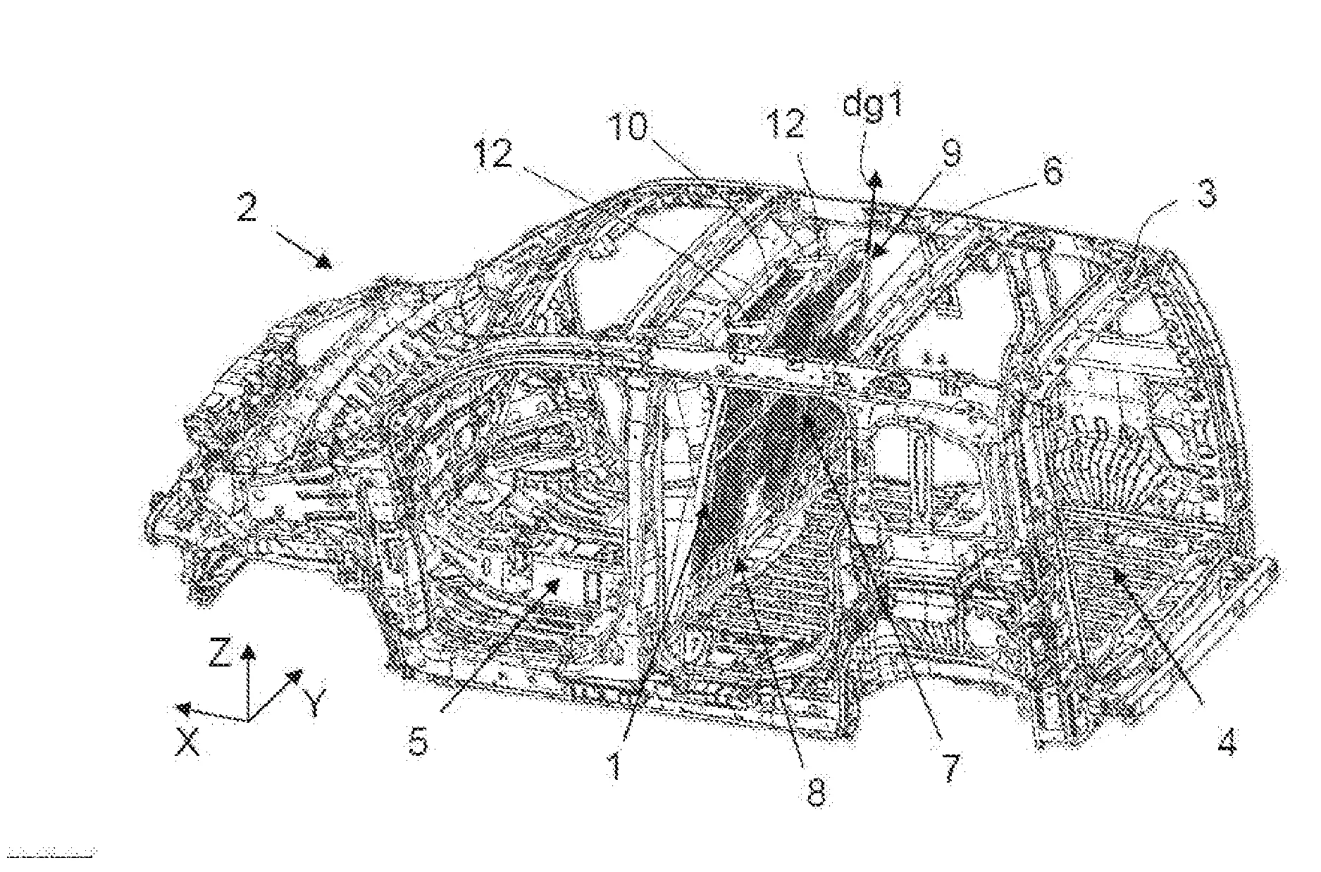 Dispositif de protection pour un véhicule, à grille de protection inclinée vers l’arrière